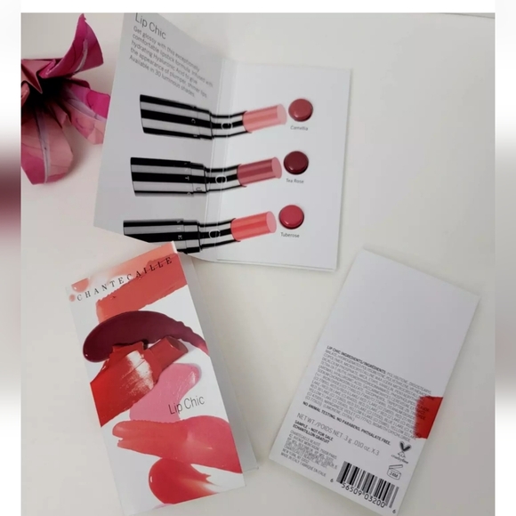 6 Cards CHANTECAILLE Lip Chic Carded Lipstick Samples Camellia, Tea Rose, Tuber - Picture 3 of 4